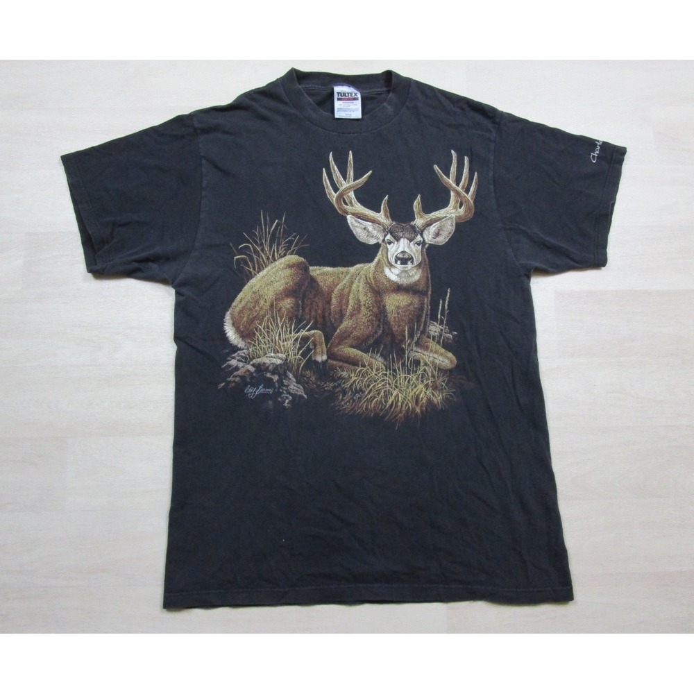 Vintage 90s Deer T Shirt Men's (L) Charleston South Carolina Nature Tultex
